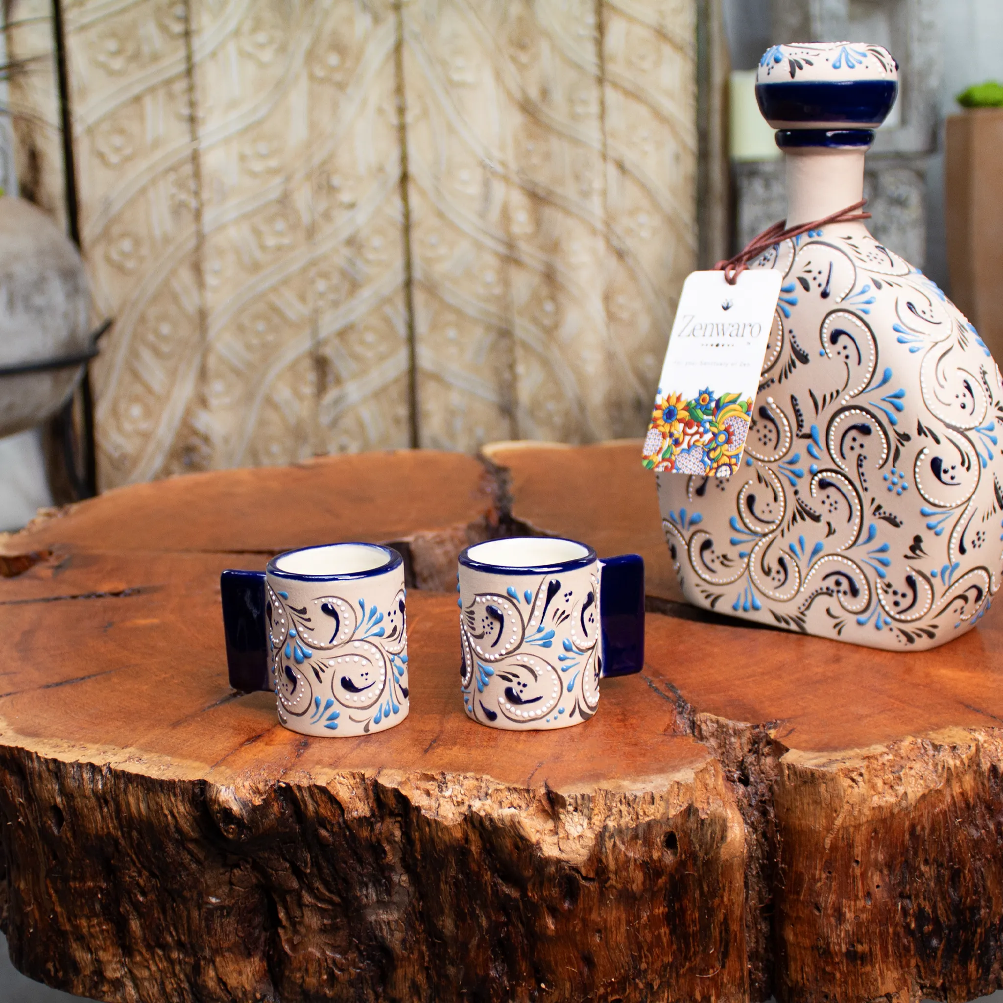 Stoneware Shot Glasses | Azules Pattern