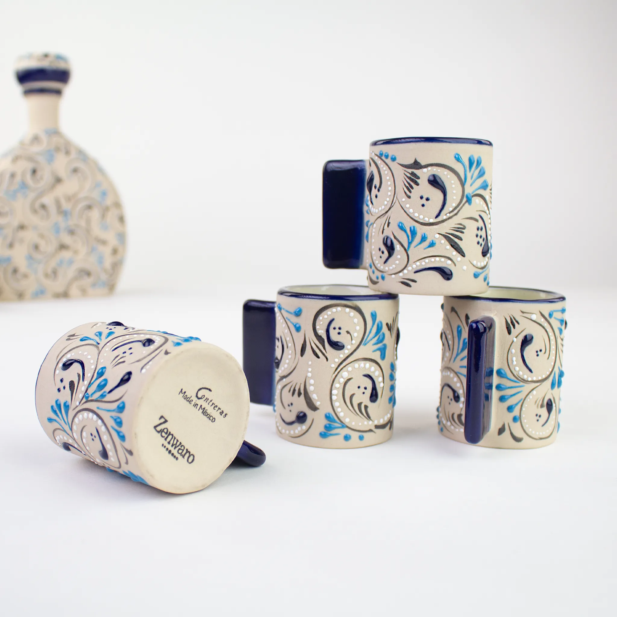 Stoneware Shot Glasses | Azules Pattern