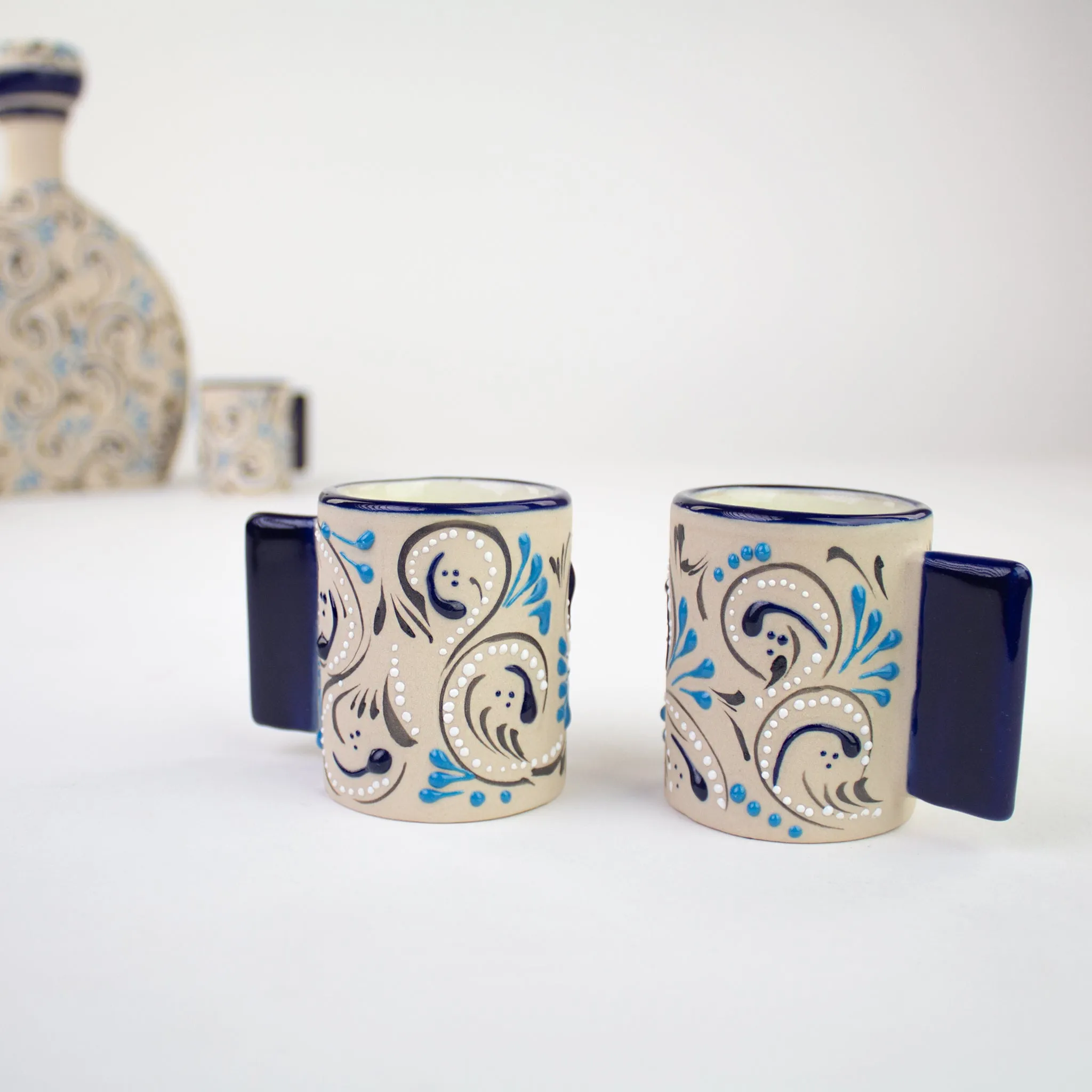 Stoneware Shot Glasses | Azules Pattern