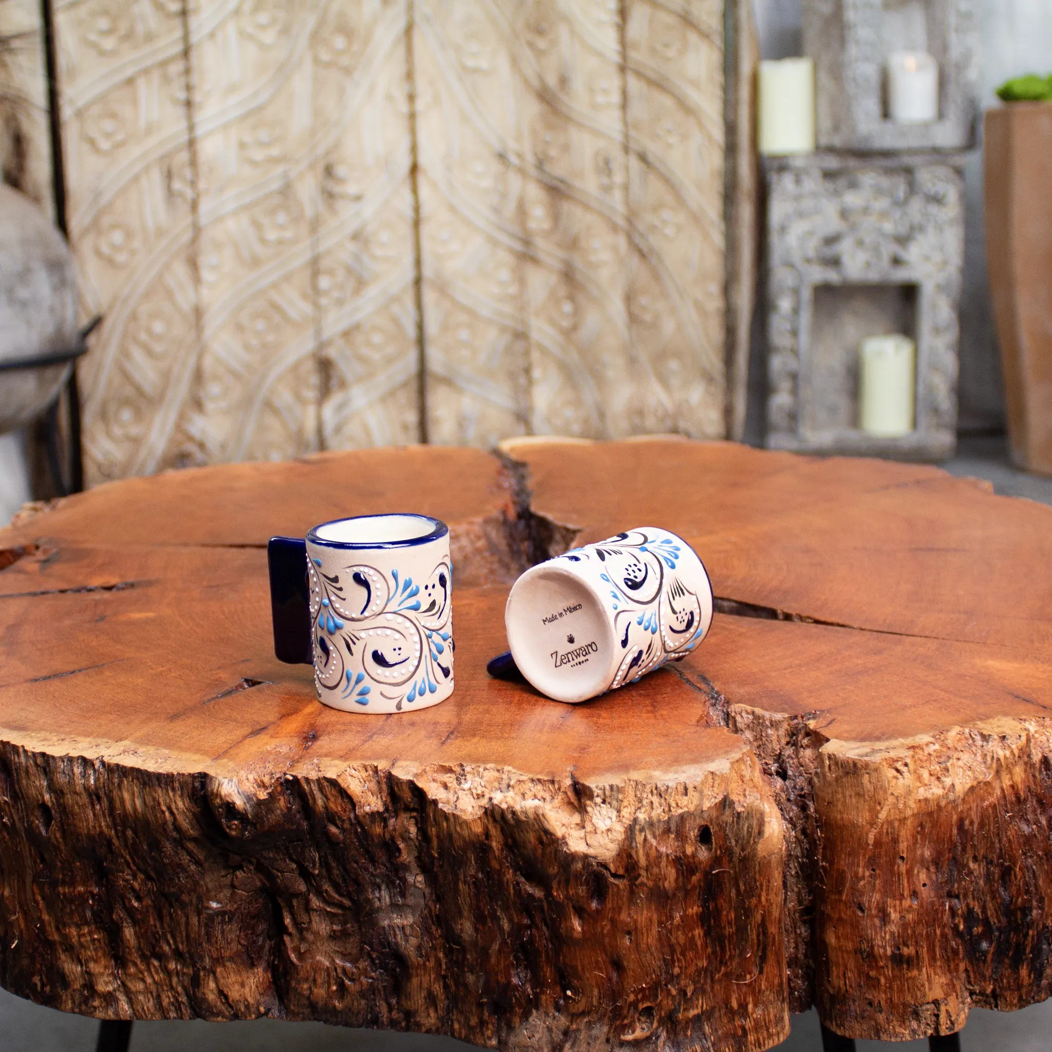 Stoneware Shot Glasses | Azules Pattern