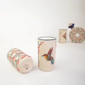 Stoneware Tumblers | Colibri Hand Painted Pattern