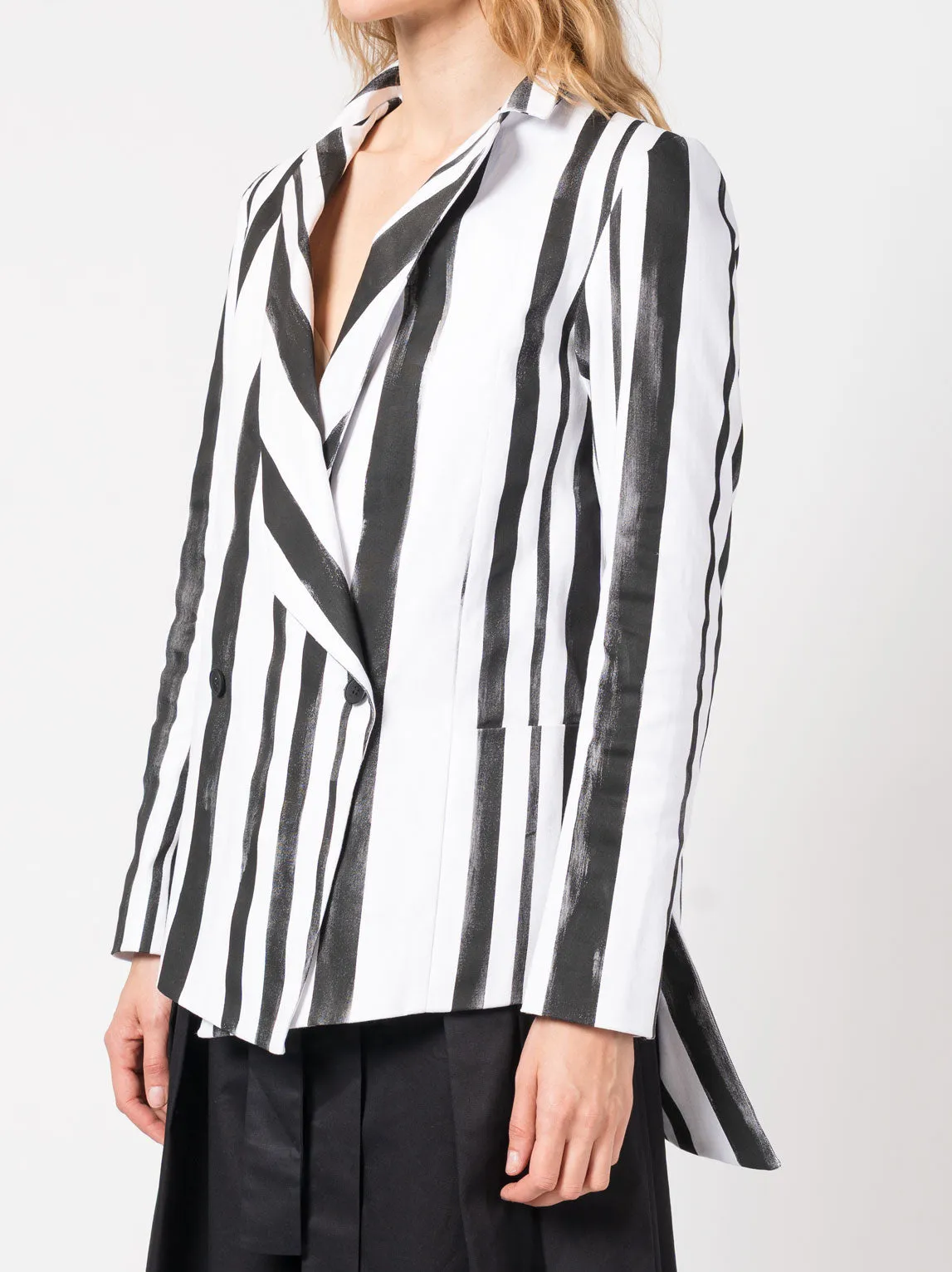 Stripe-Painted Suit Jacket