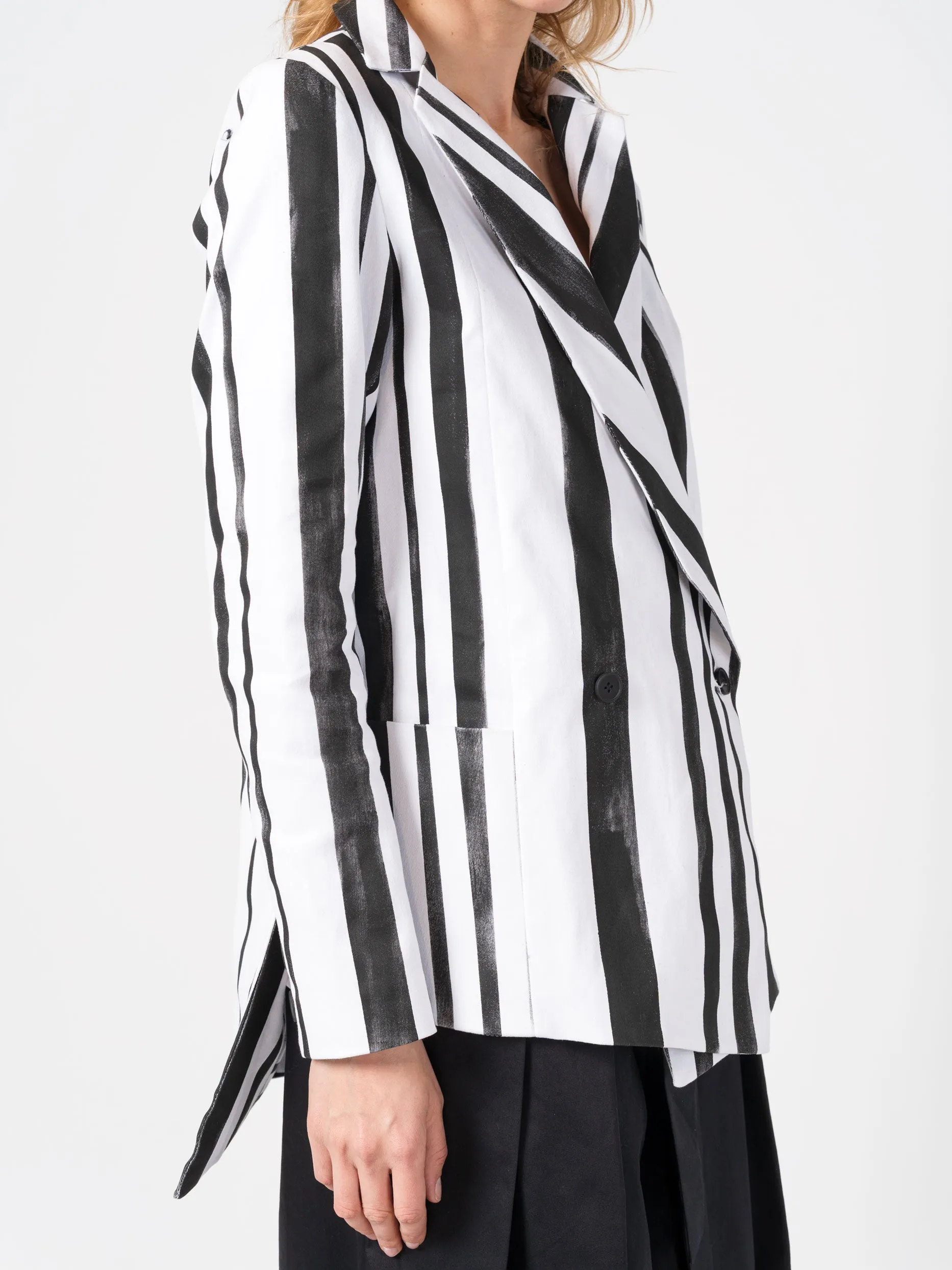Stripe-Painted Suit Jacket