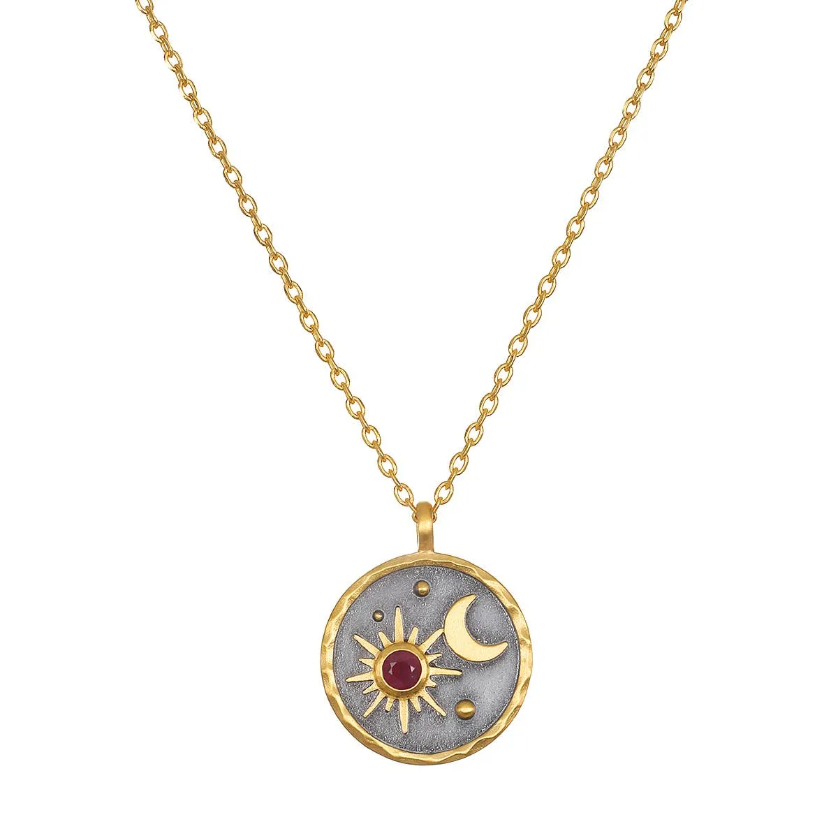 Sun Moon Birthstone Necklace