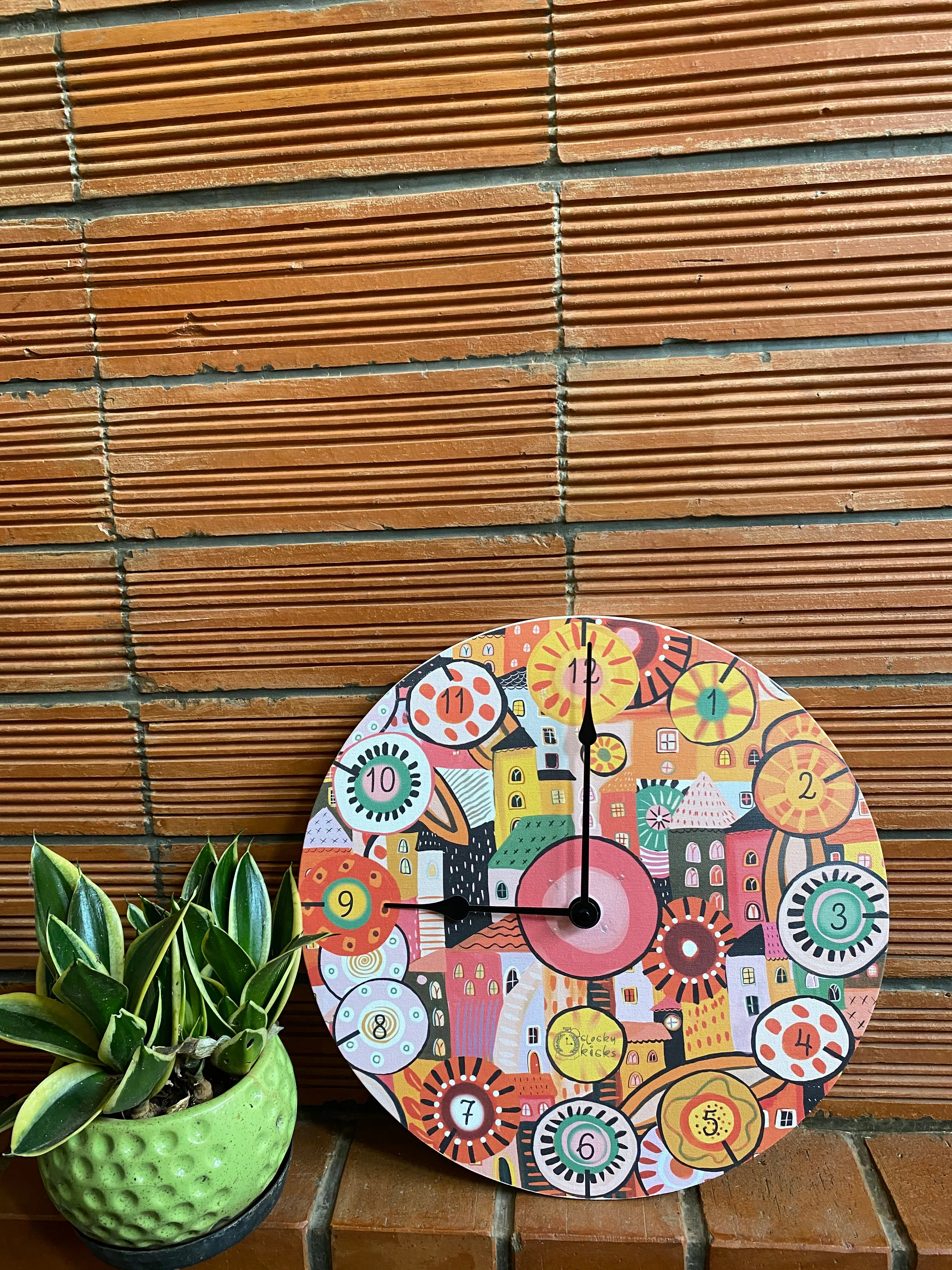 Sunlit City Clock - Rust