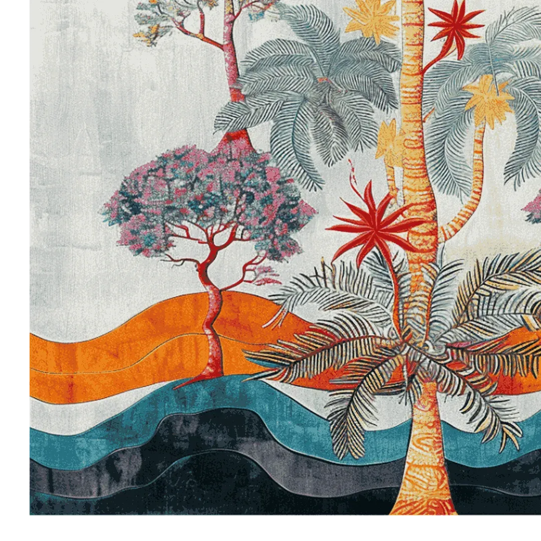 Sunset Palms Hand Tufted Rug