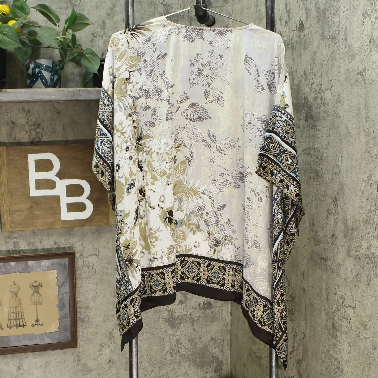 Susan Graver Women's Printed Charmeuse Scarf Top