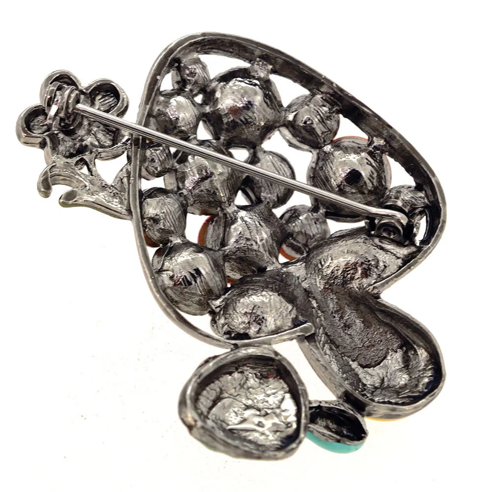 Swarovski Crystal Purple Mushroom pin brooch