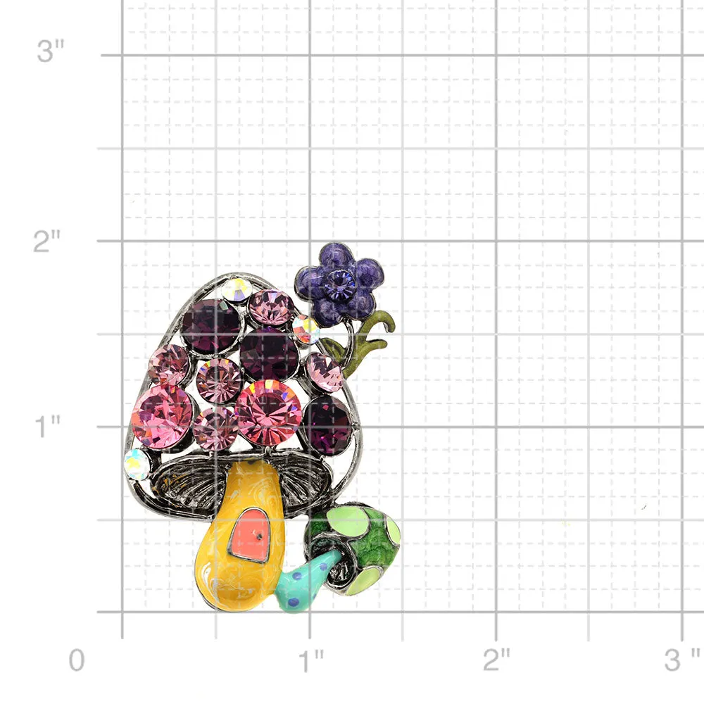 Swarovski Crystal Purple Mushroom pin brooch