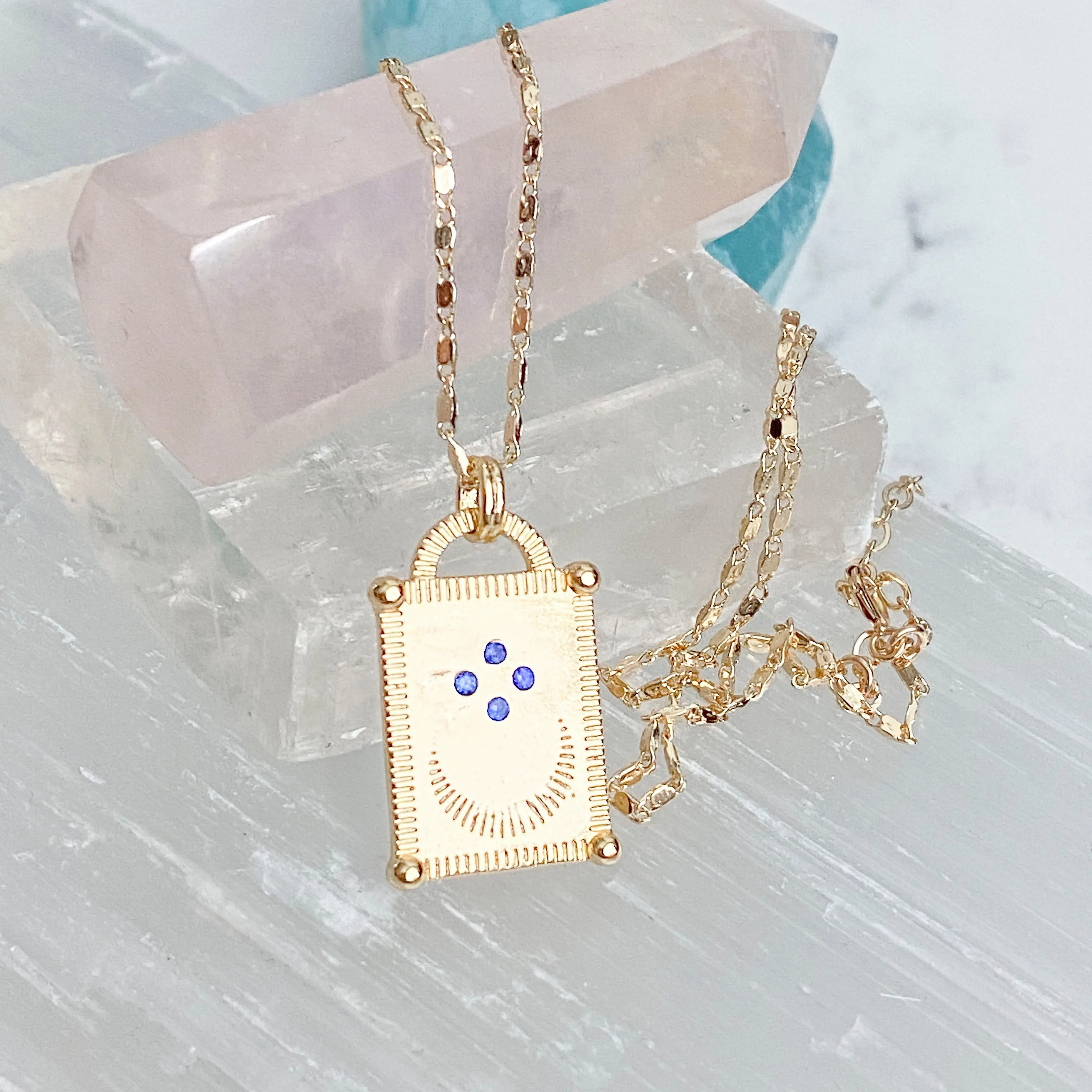 Tablet Moon Pendant Necklace