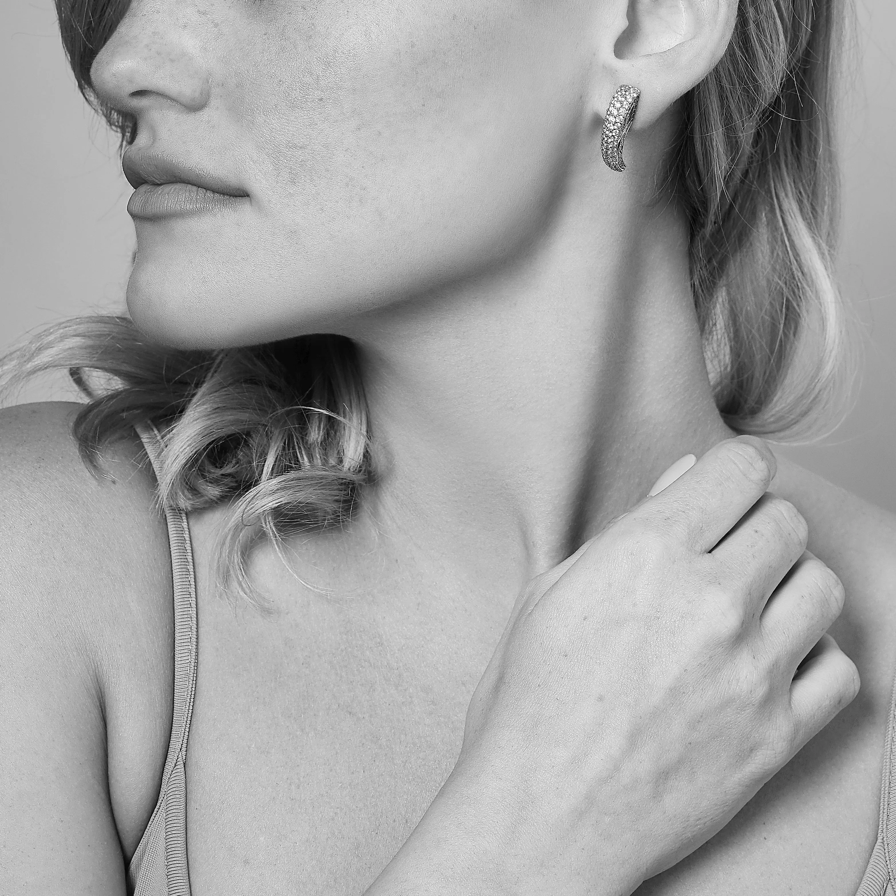 Talon Pavé Earring - 18K Rose Gold Vermeil   CZ Blanc