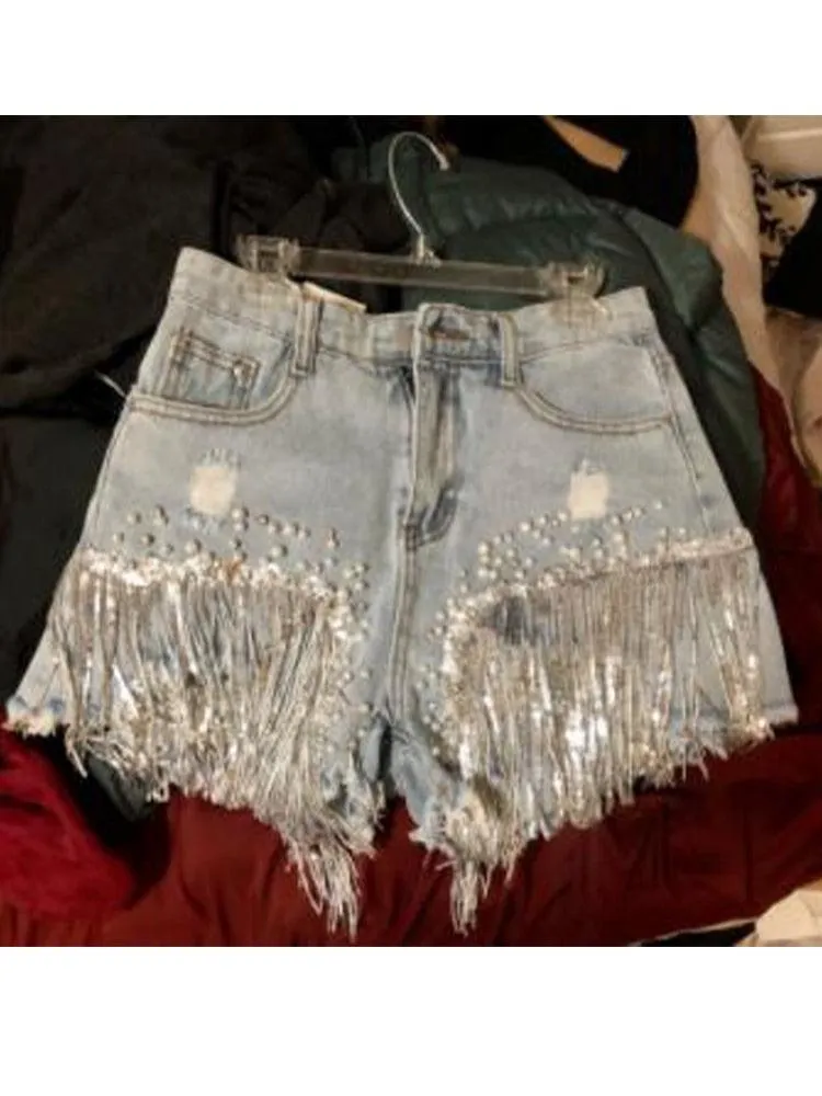 Tassel Denim Shorts