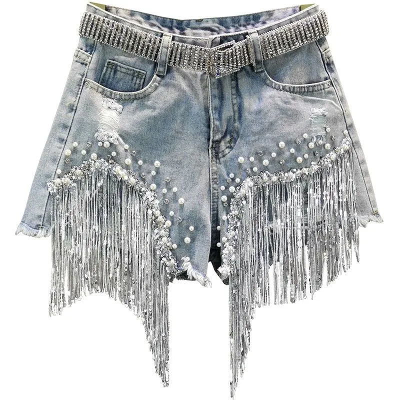 Tassel Denim Shorts