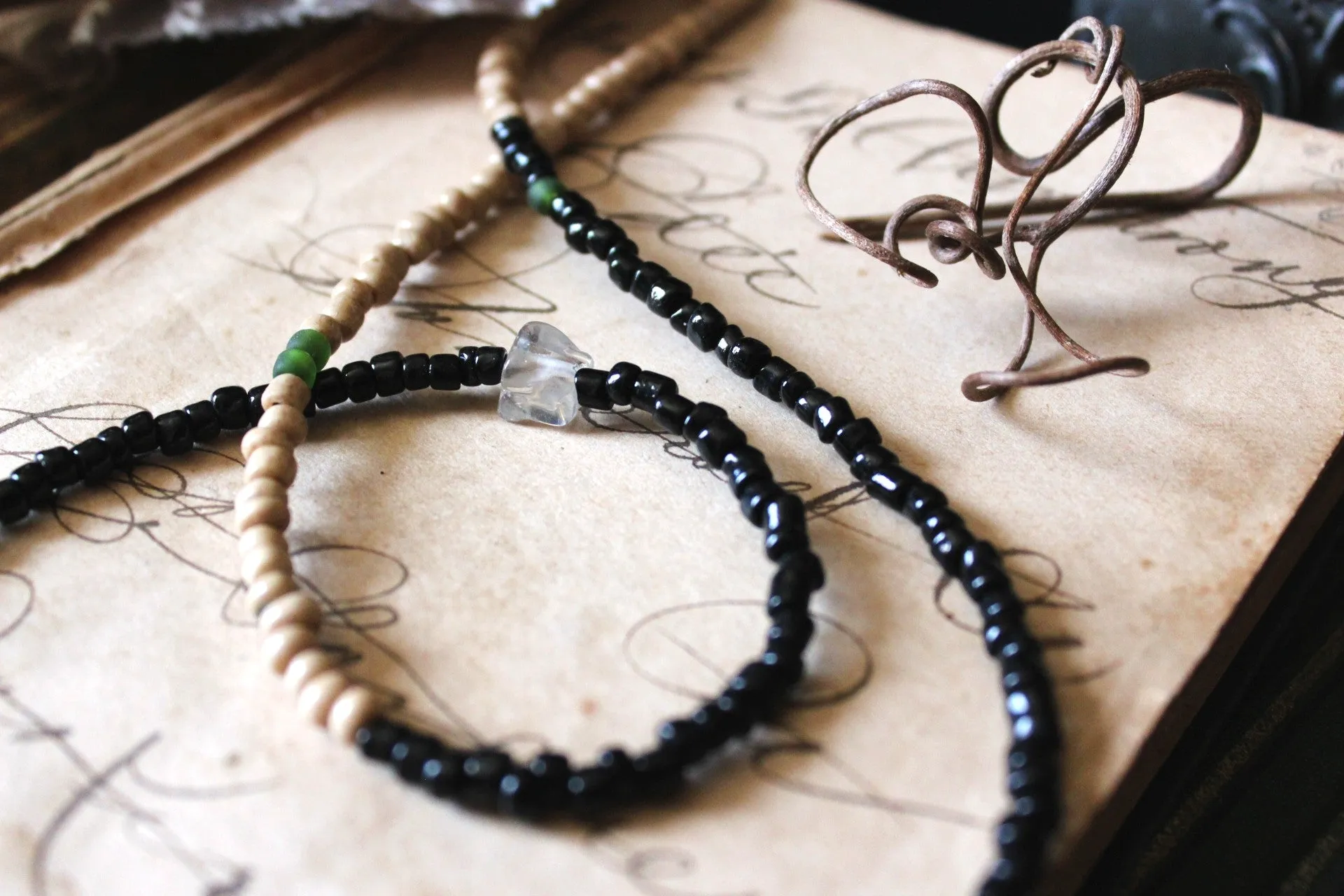 The Spellcaster Necklace | No.6. Hand-strung Black Agate Beaded Necklace.