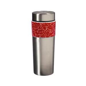 The Tandem Double wall Stainless Steel and Ceramic Cup, 17 OZ, Purrfect Cat,3scc7151