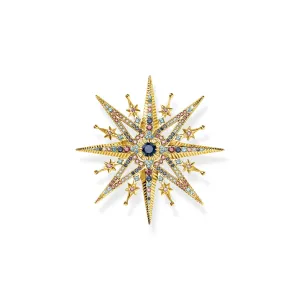 Thomas Sabo Gold Plated Sterling Silver Colourful Star Brooch D
