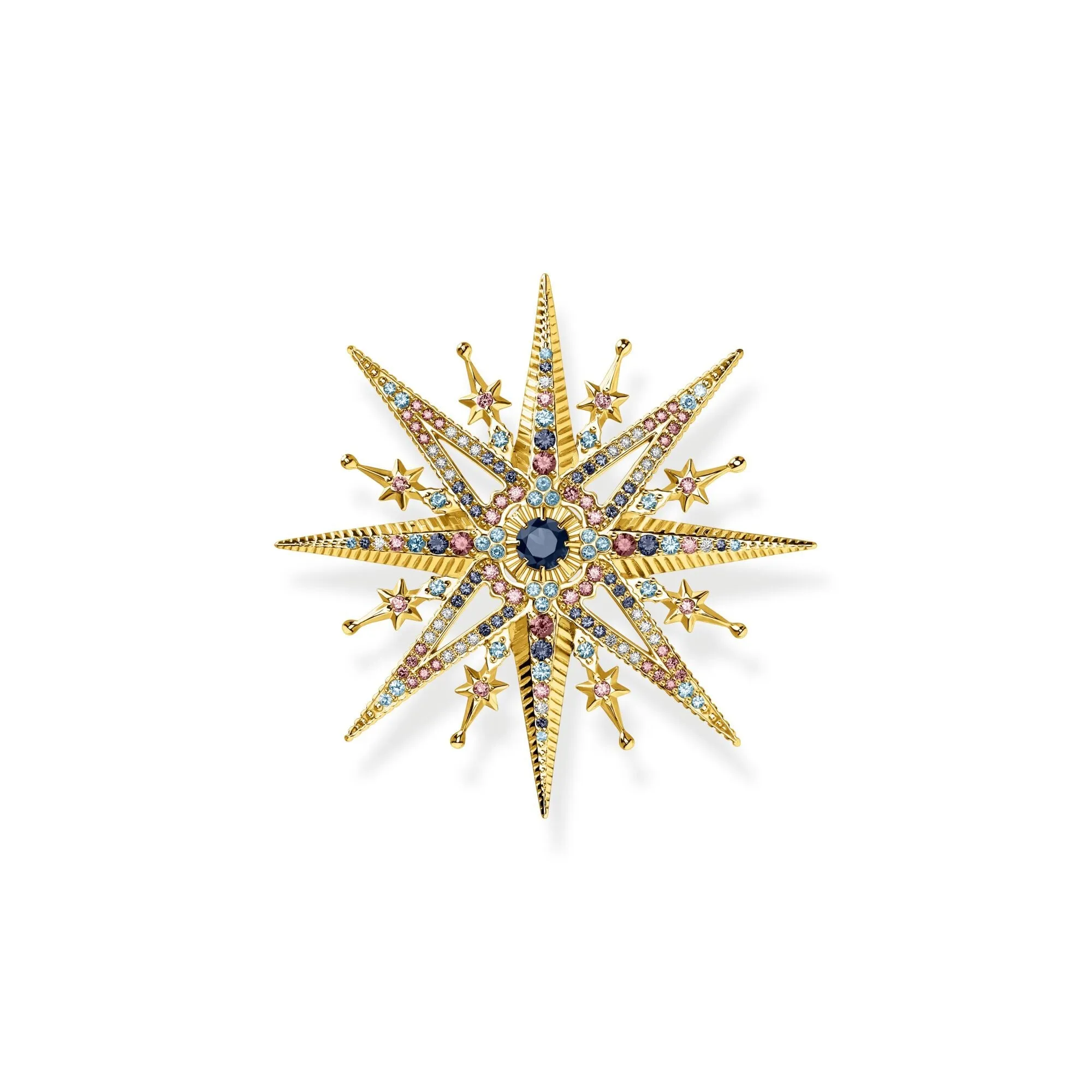 Thomas Sabo Gold Plated Sterling Silver Colourful Star Brooch D