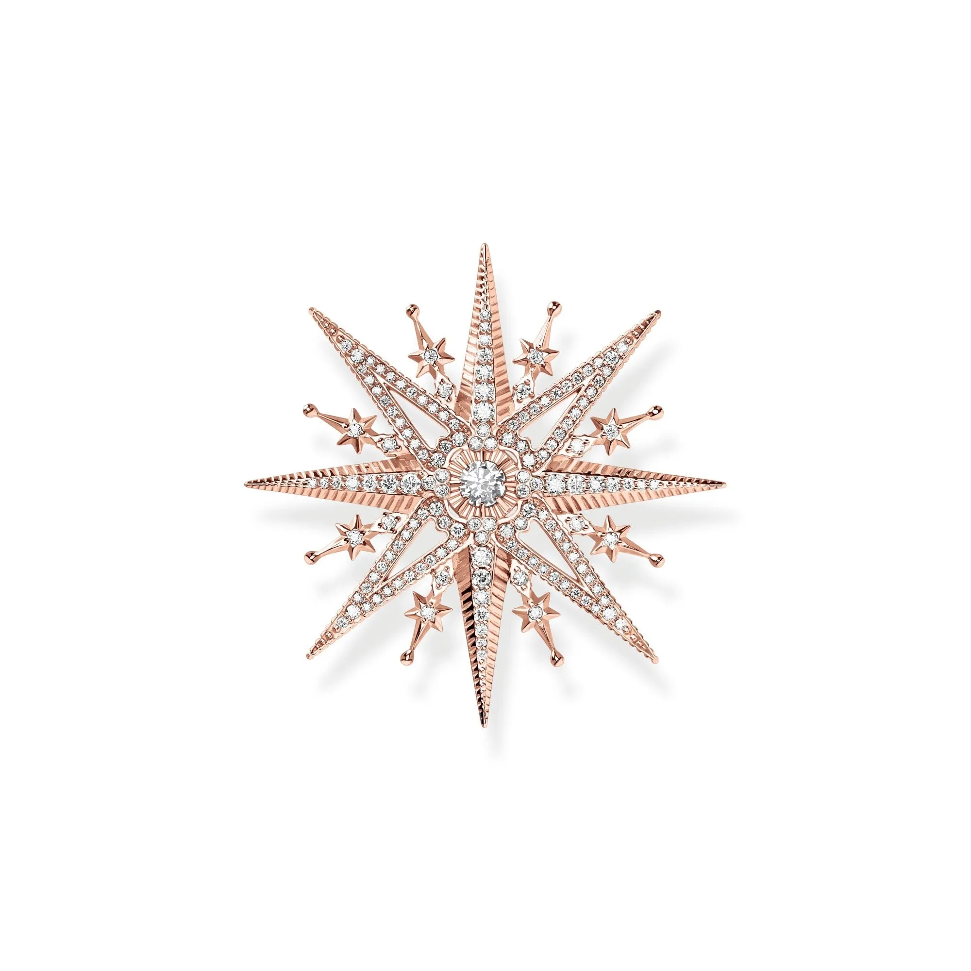 Thomas Sabo Rose Gold Plated Sterling Silver Pink Star Brooch D