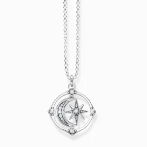 Thomas Sabo Sterling Silver Moveable Moon and Star Necklace D