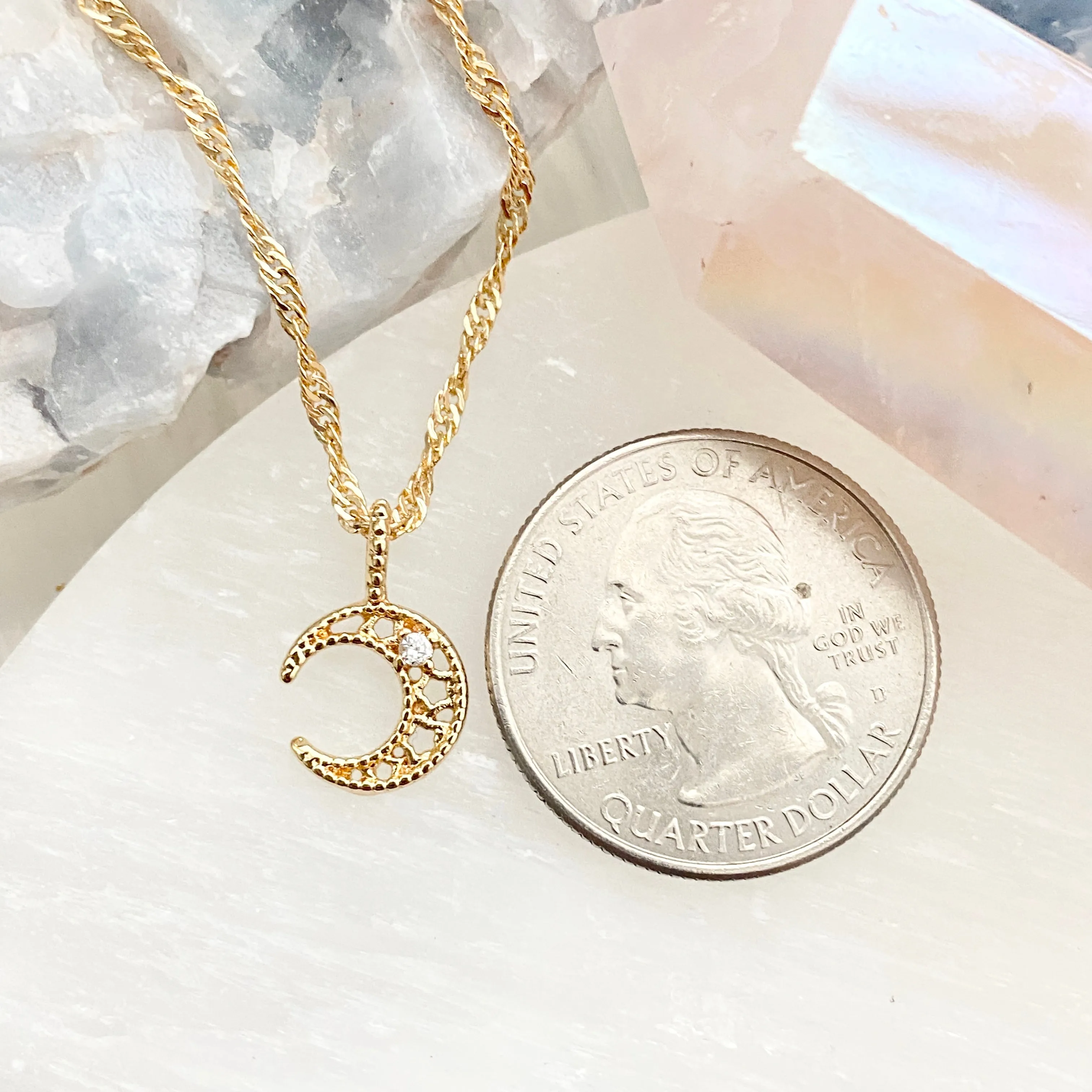 Tiara Mini Moon Necklace