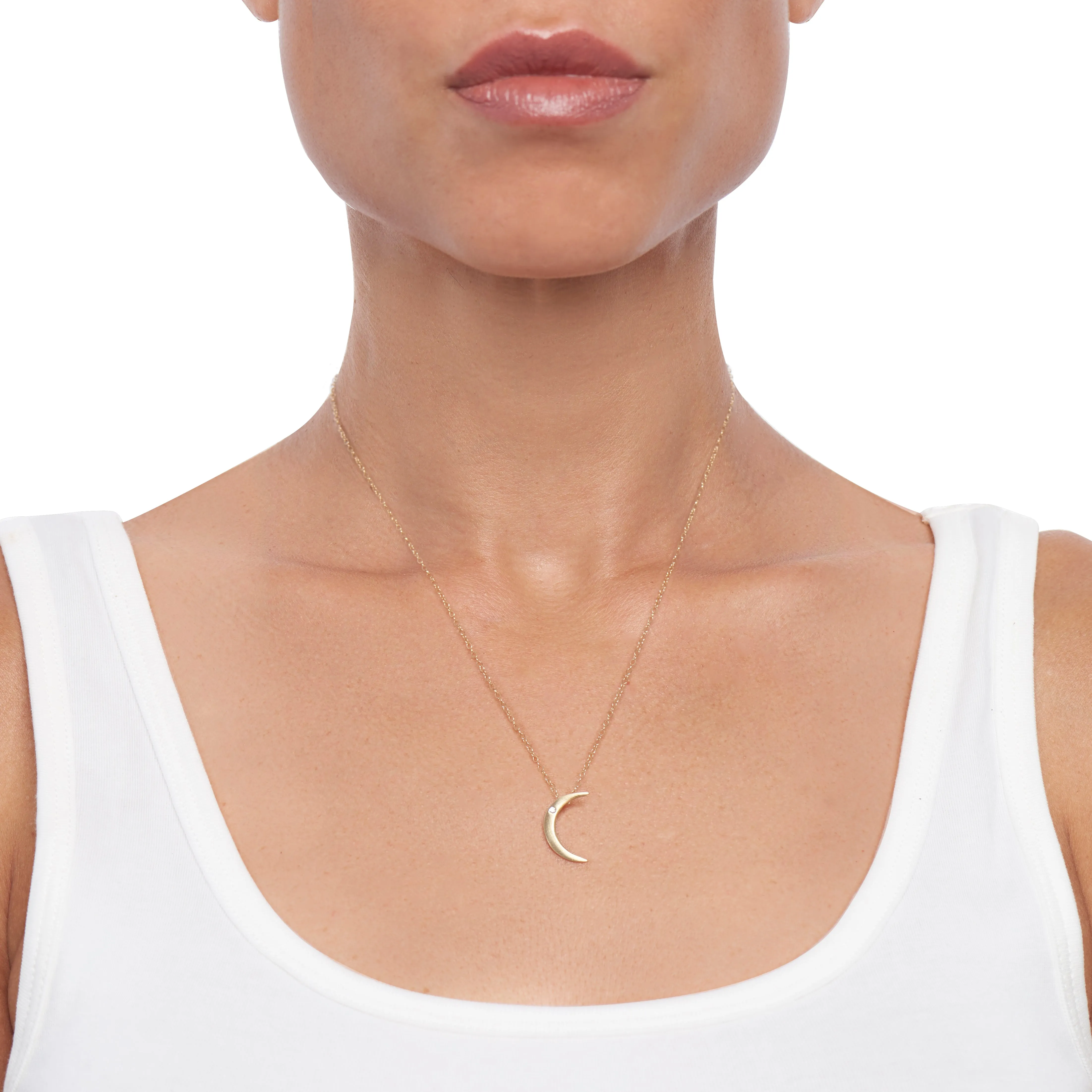 Tiny Gold Moon Necklace