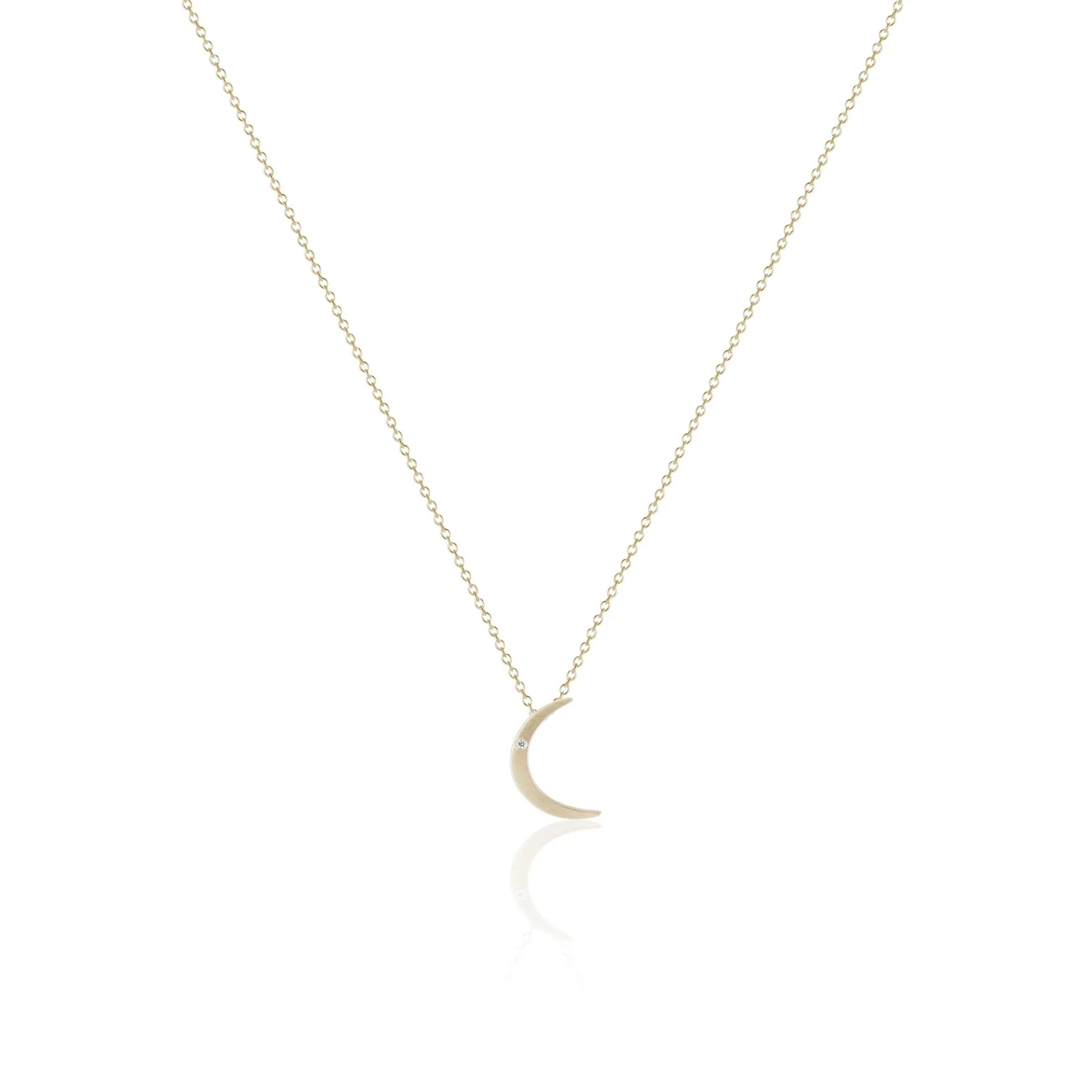 Tiny Gold Moon Necklace