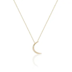 Tiny Gold Moon Necklace