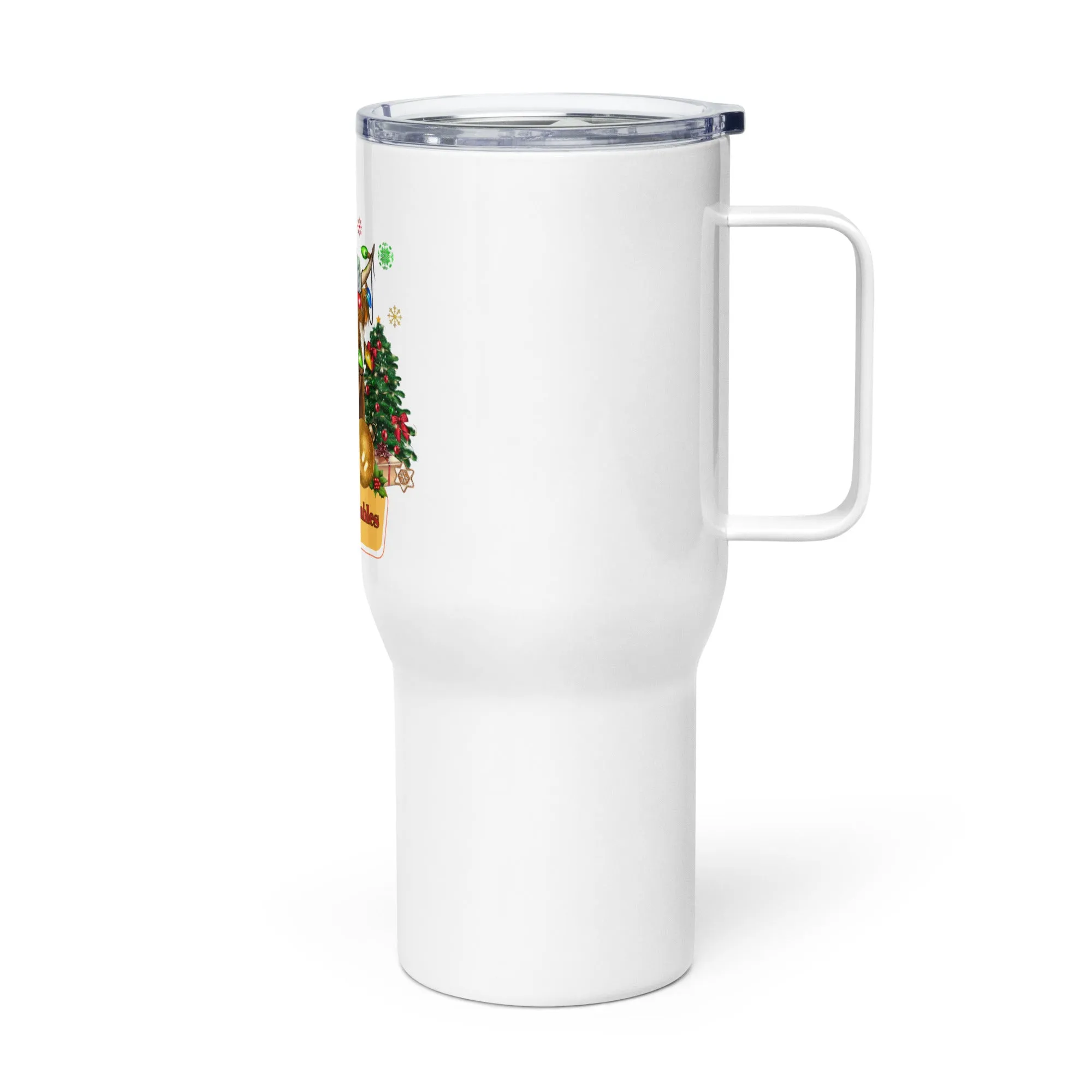Tongue Tickled Holidaze Travel mug with a handle