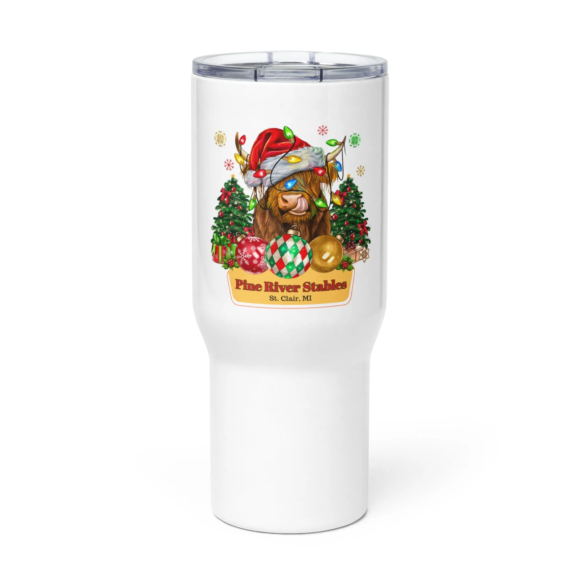Tongue Tickled Holidaze Travel mug with a handle