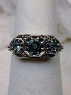 Topaz Ring, Natural or Simulated Blue Topaz, Art Deco Jewelry #D161