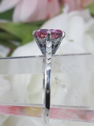 Topaz Ring, Natural Pink Solitaire, Classic Jewelry #D37z