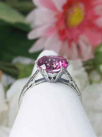 Topaz Ring, Natural Pink Solitaire, Classic Jewelry #D37z