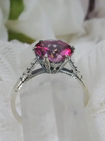 Topaz Ring, Natural Pink Solitaire, Classic Jewelry #D37z