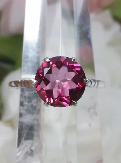 Topaz Ring, Natural Pink Solitaire, Classic Jewelry #D37z