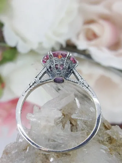 Topaz Ring, Natural Pink Solitaire, Classic Jewelry #D37z
