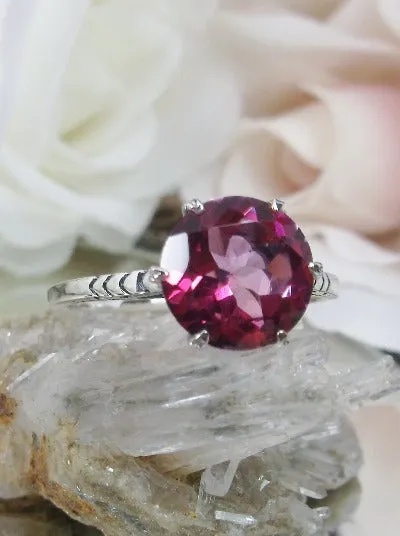 Topaz Ring, Natural Pink Solitaire, Classic Jewelry #D37z