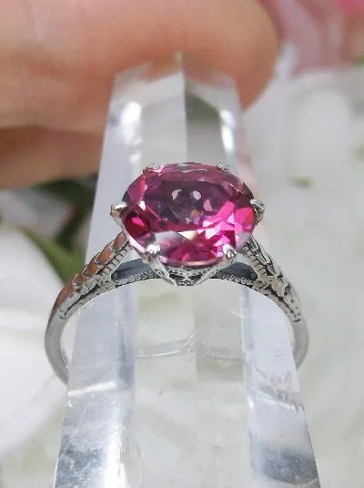 Topaz Ring, Natural Pink Solitaire, Classic Jewelry #D37z