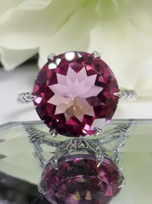 Topaz Ring, Natural Pink Topaz Solitaire, Gold or Silver Classic Victorian Jewelry #D37