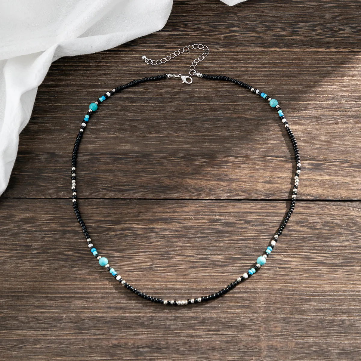 Trendy Turquoise Bohemian Bead Design Necklace