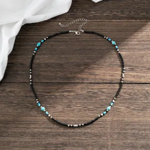Trendy Turquoise Bohemian Bead Design Necklace