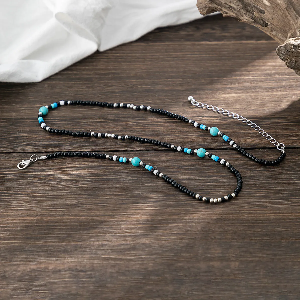 Trendy Turquoise Bohemian Bead Design Necklace
