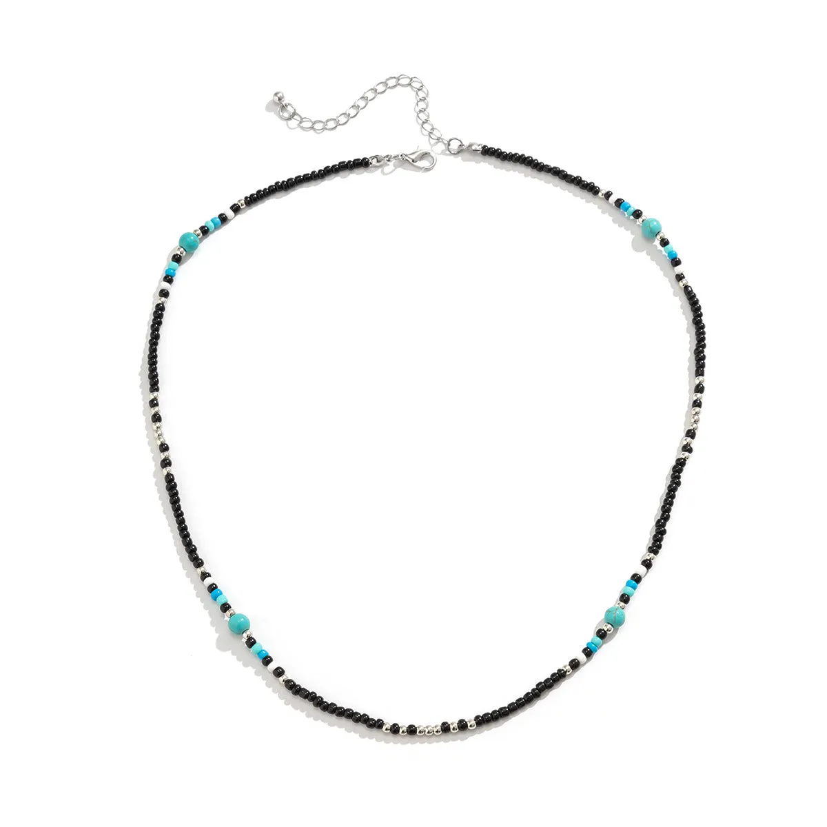 Trendy Turquoise Bohemian Bead Design Necklace