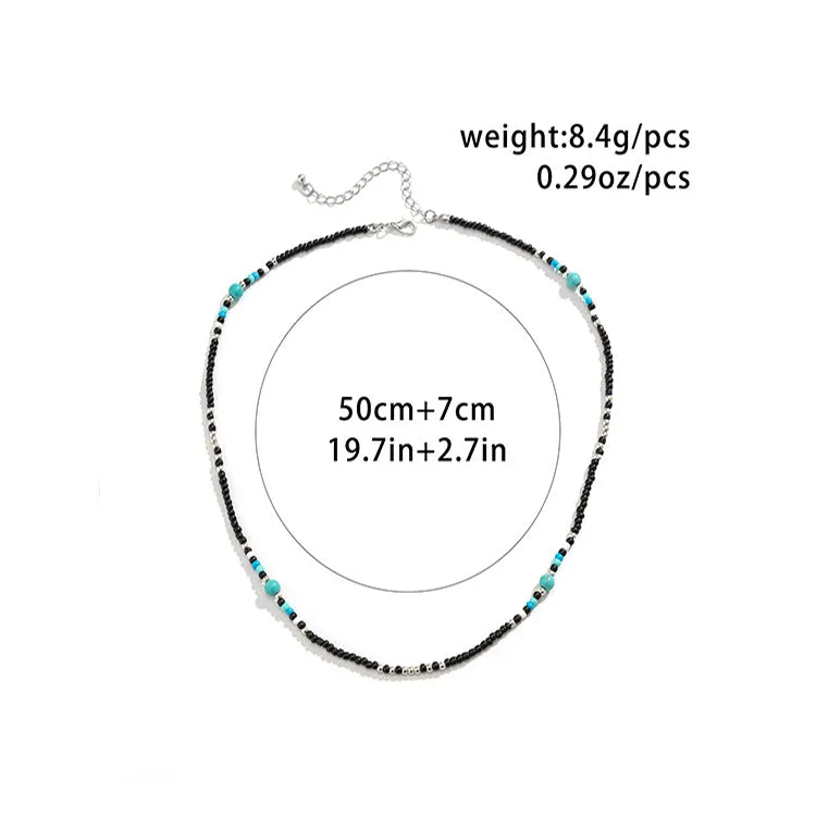Trendy Turquoise Bohemian Bead Design Necklace