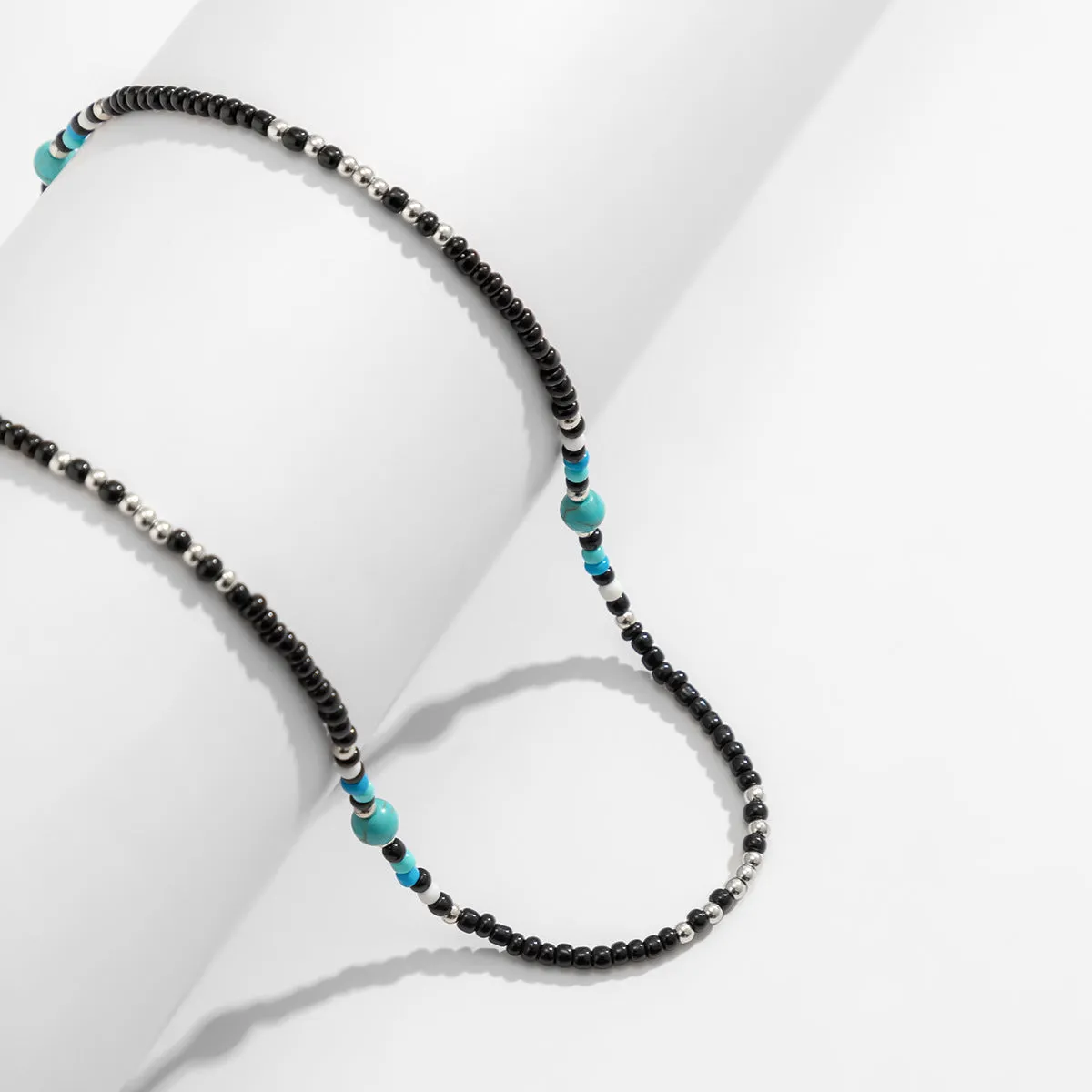 Trendy Turquoise Bohemian Bead Design Necklace