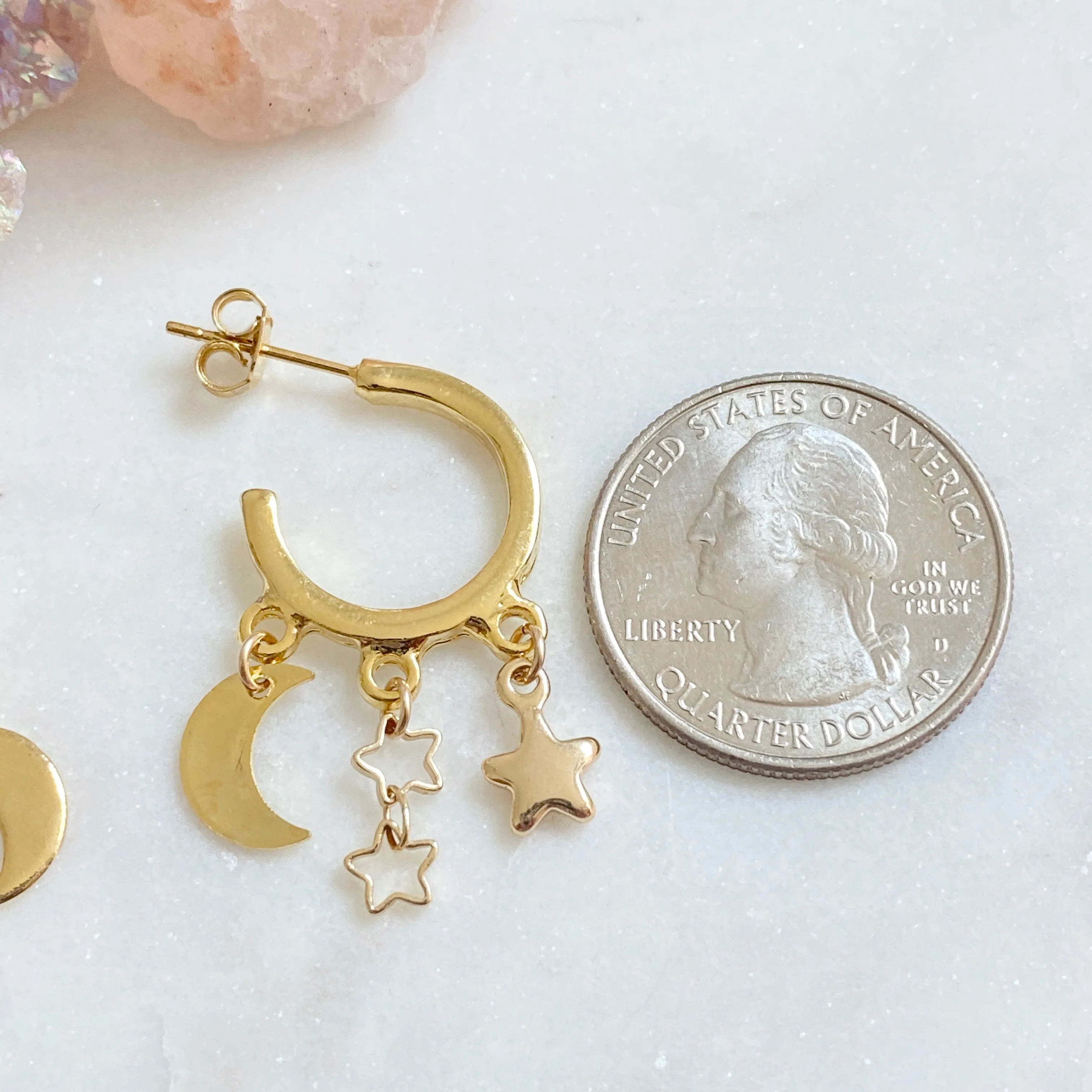 Trina Moon and Star Hoop Earrings