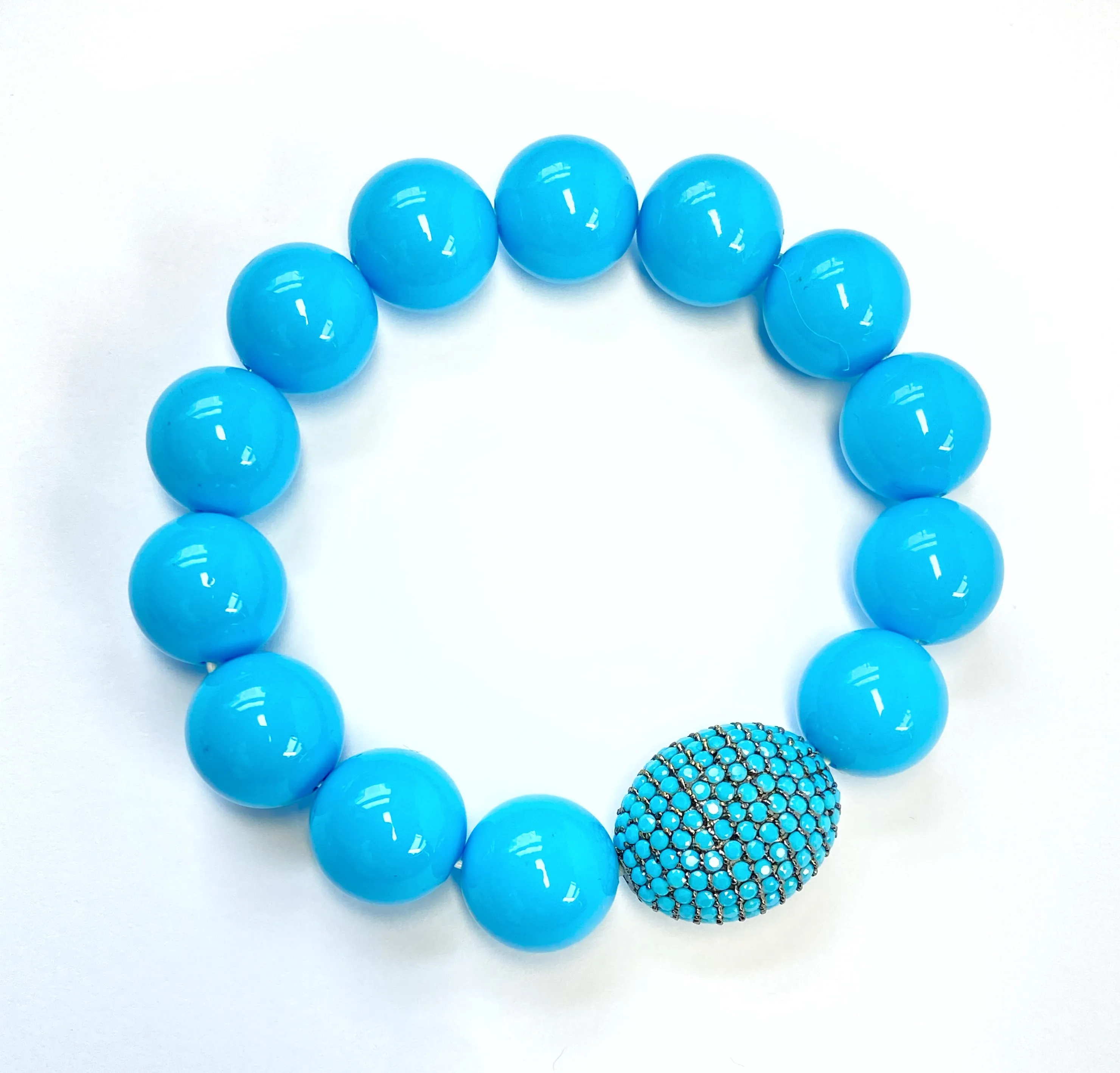 Turquoise Pave Bead Layering Bracelet