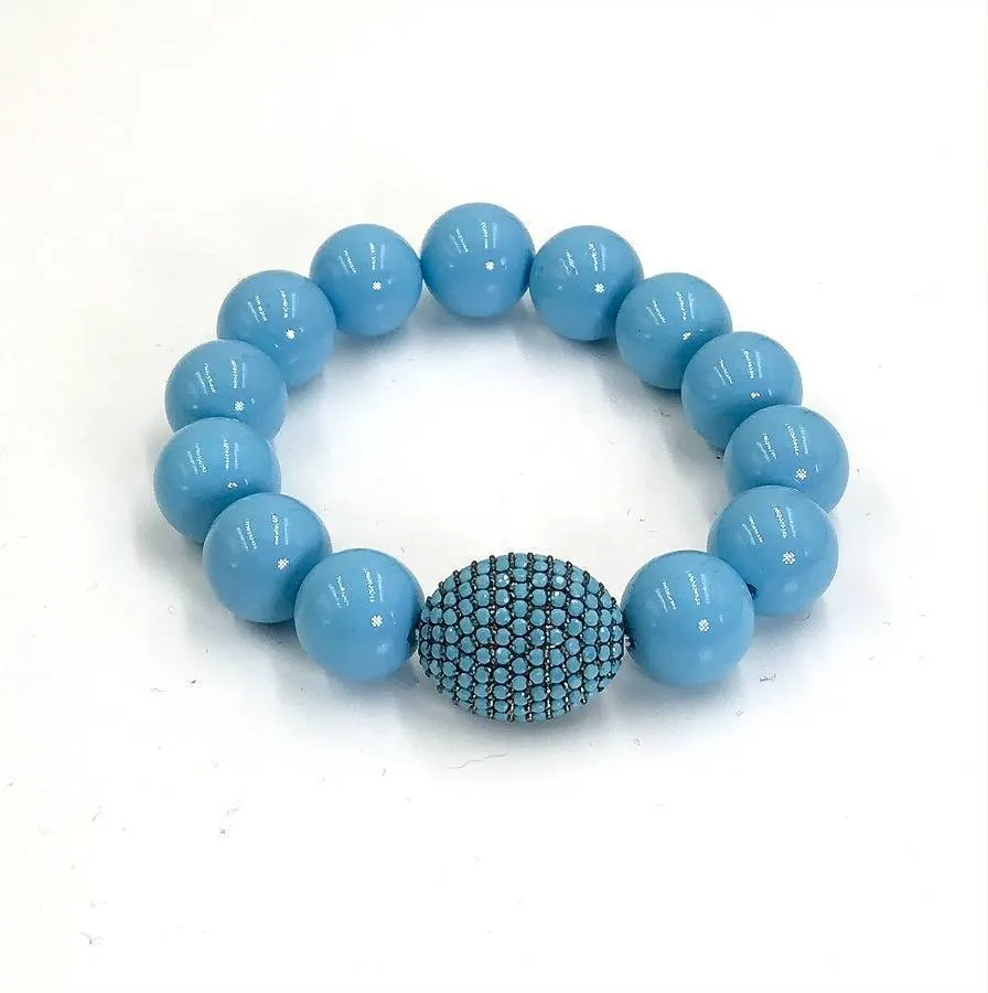 Turquoise Pave Bead Layering Bracelet