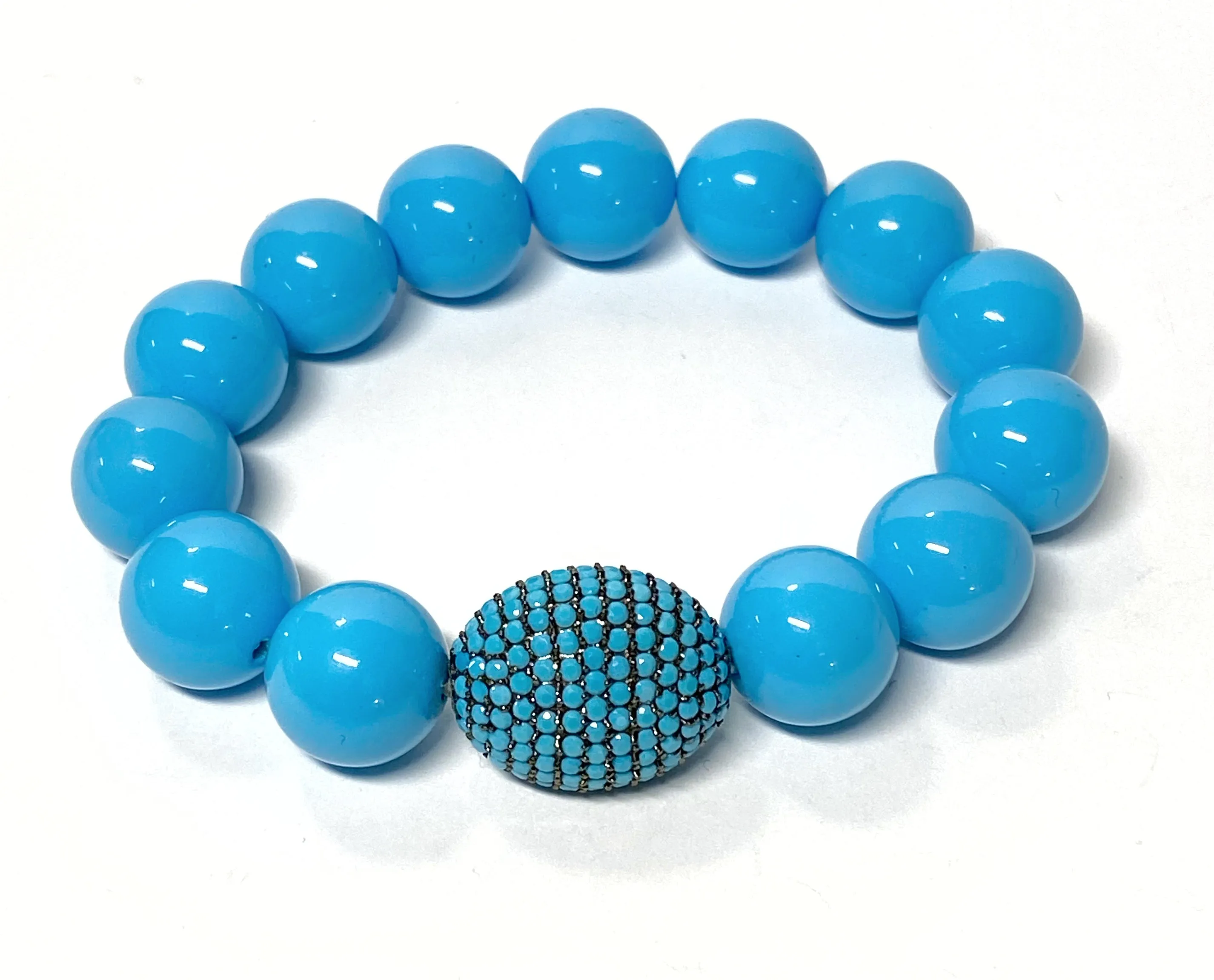 Turquoise Pave Bead Layering Bracelet