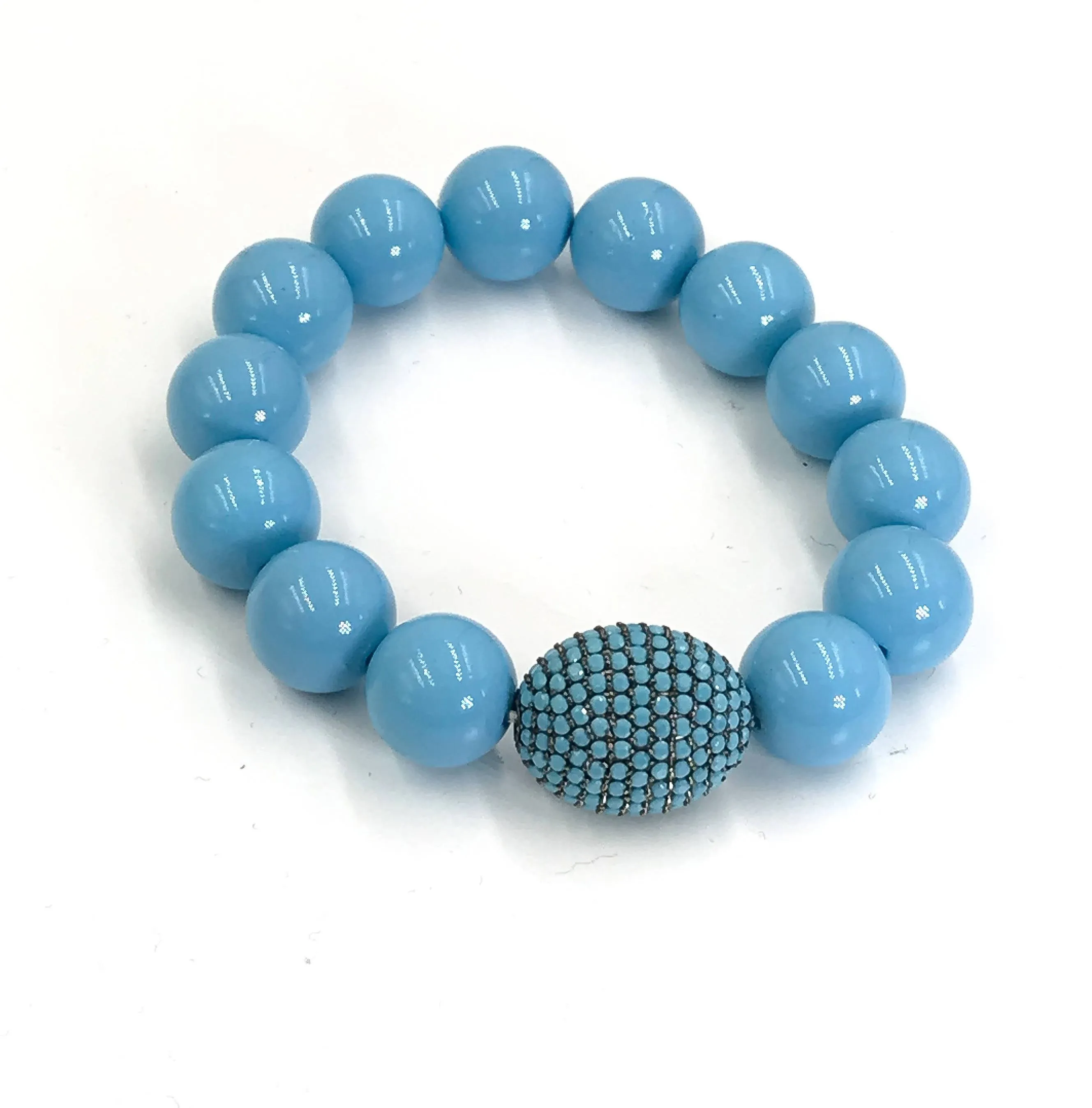 Turquoise Pave Bead Layering Bracelet