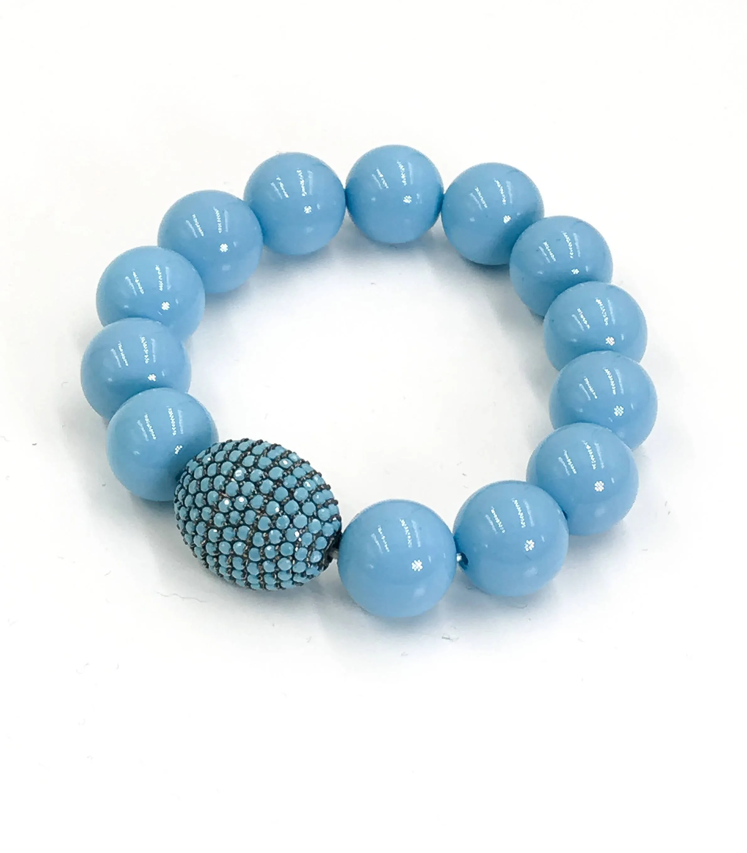 Turquoise Pave Bead Layering Bracelet